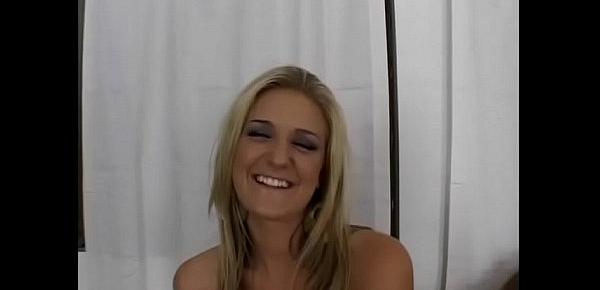  Nice blonde babe with perky tits Daryn Darby loves to take cock in her twat after BJ